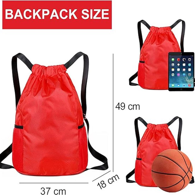 47*38*18cm - Drawstring bag - Drawstring backpack - large unisex sports backpack - with drawstring - gym bag - with two side pockets - backpack - sports bag - waterproof Oxford fabric backpack - waterproof travel bag - for beach, school, travel, outdoor s.