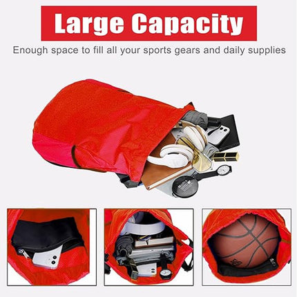 47*38*18cm - Drawstring bag - Drawstring backpack - large unisex sports backpack - with drawstring - gym bag - with two side pockets - backpack - sports bag - waterproof Oxford fabric backpack - waterproof travel bag - for beach, school, travel, outdoor s.