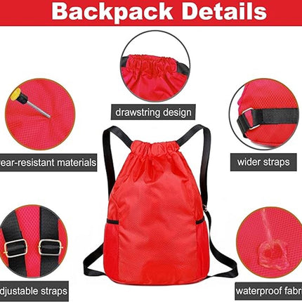 47*38*18cm - Drawstring bag - Drawstring backpack - large unisex sports backpack - with drawstring - gym bag - with two side pockets - backpack - sports bag - waterproof Oxford fabric backpack - waterproof travel bag - for beach, school, travel, outdoor s.