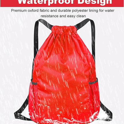 47*38*18cm - Drawstring bag - Drawstring backpack - large unisex sports backpack - with drawstring - gym bag - with two side pockets - backpack - sports bag - waterproof Oxford fabric backpack - waterproof travel bag - for beach, school, travel, outdoor s.