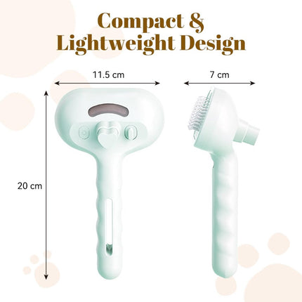 Cat Steam Brush - Dog Steam Brush - 3 in 1 Pet Spray Shedding Comb for Cats and Dogs - Dog Steam Brush - Pet Grooming Brush with Spray - Cat Steam Brush - Pets - Dog Brush - for Shedding & Grooming - White.