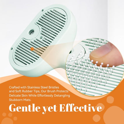 Cat Steam Brush - Dog Steam Brush - 3 in 1 Pet Spray Shedding Comb for Cats and Dogs - Dog Steam Brush - Pet Grooming Brush with Spray - Cat Steam Brush - Pets - Dog Brush - for Shedding & Grooming - White.