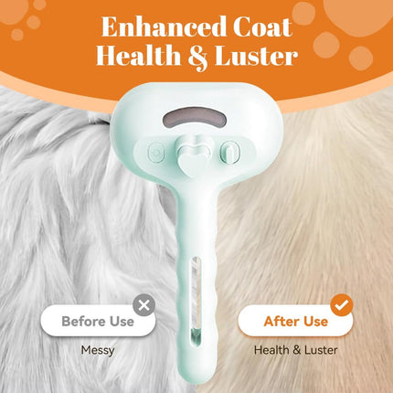 Cat Steam Brush - Dog Steam Brush - 3 in 1 Pet Spray Shedding Comb for Cats and Dogs - Dog Steam Brush - Pet Grooming Brush with Spray - Cat Steam Brush - Pets - Dog Brush - for Shedding & Grooming - White.