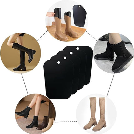 8 pieces - Boot trees - Boot Shapers - Boot filler - Boot stretcher - Stretcher - plastic boot trees for women - high boot supports - boot supports - reusable inserts - shoe care accessory - 35*28 cm - black.