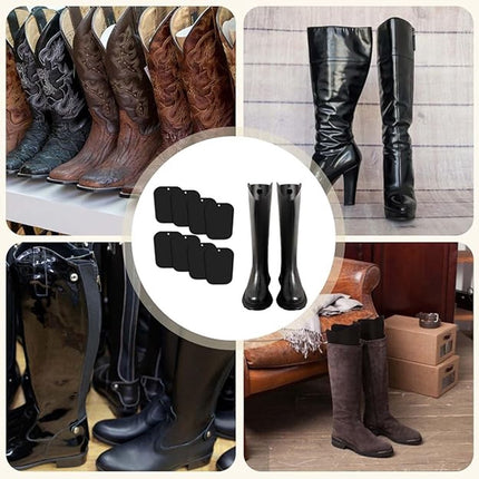 8 pieces - Boot trees - Boot Shapers - Boot filler - Boot stretcher - Stretcher - plastic boot trees for women - high boot supports - boot supports - reusable inserts - shoe care accessory - 35*28 cm - black.