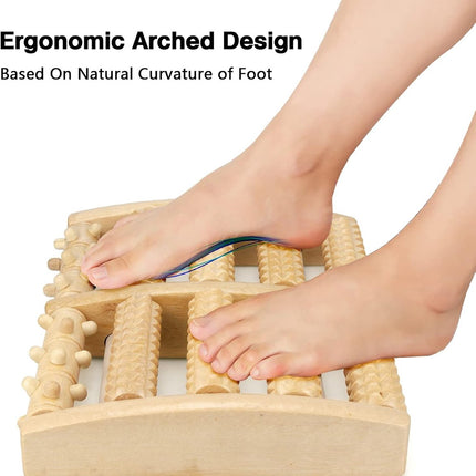 Foot Massager - Wooden Foot Massager - Foot Massager - Foot Massager Roller - Pain and Plantar Fasciitis, Massage Tools for Women and Men.