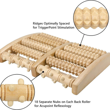 Foot Massager - Wooden Foot Massager - Foot Massager - Foot Massager Roller - Pain and Plantar Fasciitis, Massage Tools for Women and Men.