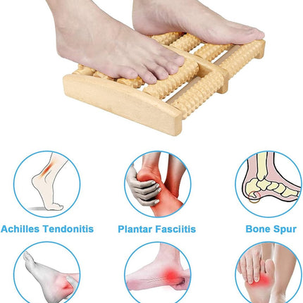 Foot Massager - Wooden Foot Massager - Foot Massager - Foot Massager Roller - Pain and Plantar Fasciitis, Massage Tools for Women and Men.