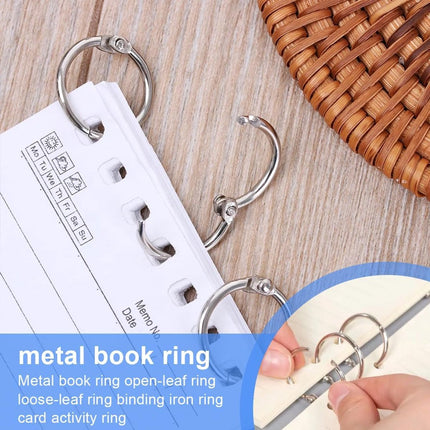 20 pieces - 55 mm - Book rings - metal ring binders - Binding ring - for loose sheets - card ring binder - keychain - for scrapbooking, album, crafting - for organizing and binding loose cards and recipes - silver.