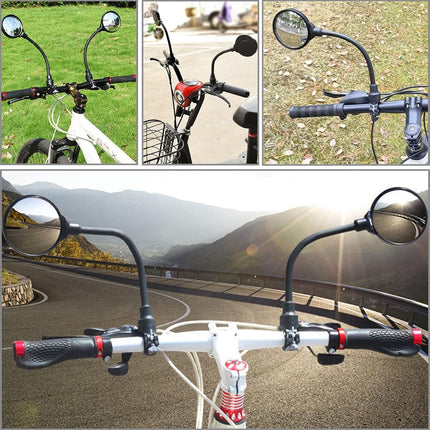 Bicycle Mirror E-bike Rearview Mirror - handlebar lens bicycle mirror - Bicycle mirror right - round mirror - safe rearview mirror for bicycle - scratch-resistant glass lens - adjustable and rotatable safe rearview mirror - 360º Rotatable.