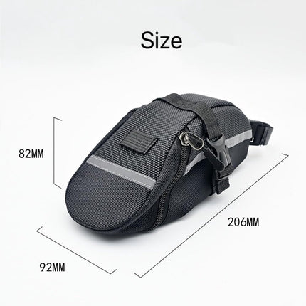 21*9*9 cm - Bicycle Saddle Bag - under-saddle bike bag - bicycle saddle bag for mountain bikes - waterproof bag - outdoor accessories - cycling gear - for phone, wallet, keys, tools, accessories - black.