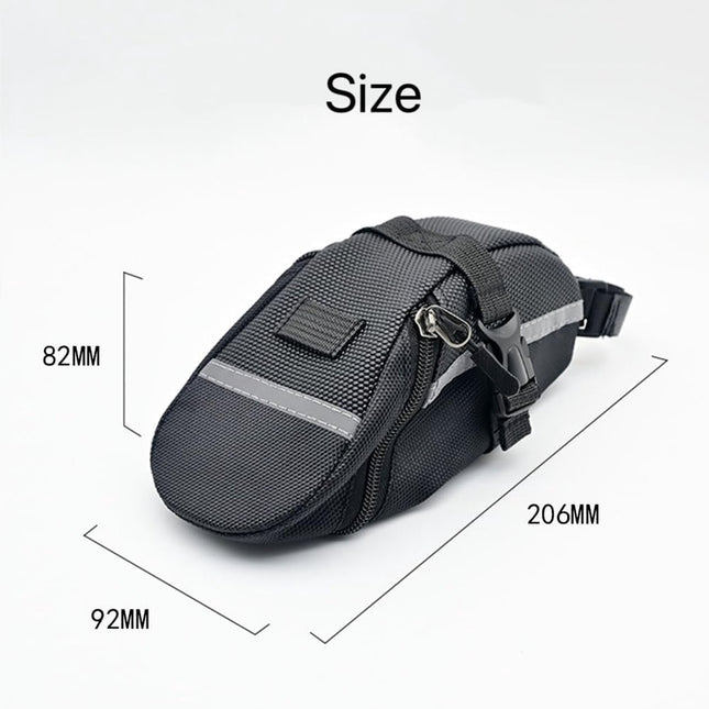 21*9*9 cm - Bicycle Saddle Bag - under-saddle bike bag - bicycle saddle bag for mountain bikes - waterproof bag - outdoor accessories - cycling gear - for phone, wallet, keys, tools, accessories - black.
