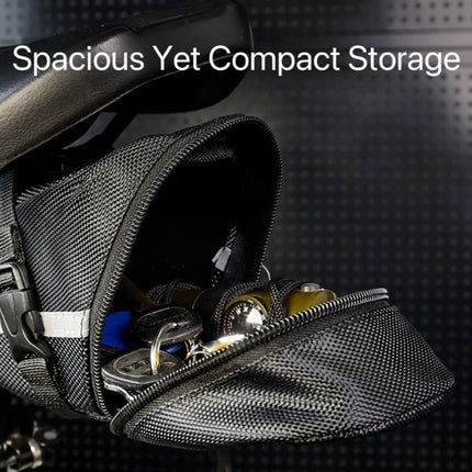 21*9*9 cm - Bicycle Saddle Bag - under-saddle bike bag - bicycle saddle bag for mountain bikes - waterproof bag - outdoor accessories - cycling gear - for phone, wallet, keys, tools, accessories - black.