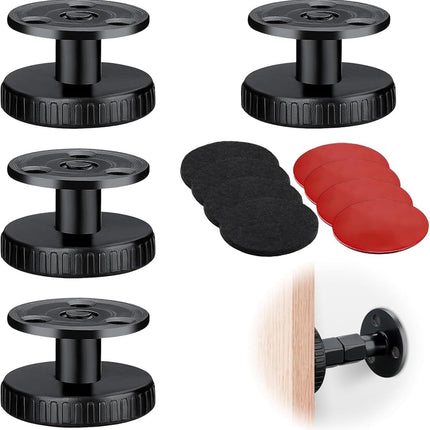 4 pieces - Headboard stoppers - Furniture legs - Bedside fixer - Headboard fixings - Adjustable - 27-40 mm - sofa support stoppers - Anti-sway wall protection - Bed stopper - Furniture protector - floor protectors - Reduces noise - black.