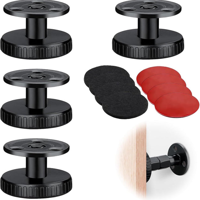 4 pieces - Headboard stoppers - Furniture legs - Bedside fixer - Headboard fixings - Adjustable - 27-40 mm - sofa support stoppers - Anti-sway wall protection - Bed stopper - Furniture protector - floor protectors - Reduces noise - black.