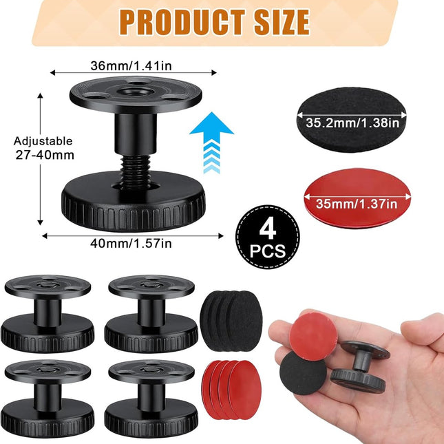 4 pieces - Headboard stoppers - Furniture legs - Bedside fixer - Headboard fixings - Adjustable - 27-40 mm - sofa support stoppers - Anti-sway wall protection - Bed stopper - Furniture protector - floor protectors - Reduces noise - black.