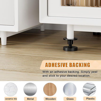 4 pieces - Headboard stoppers - Furniture legs - Bedside fixer - Headboard fixings - Adjustable - 27-40 mm - sofa support stoppers - Anti-sway wall protection - Bed stopper - Furniture protector - floor protectors - Reduces noise - black.