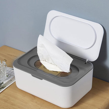Tissue box - 19*13*7.8cm - Dispenser box for wet wipes - Baby wipes box - mask storage box - toilet wipes box - box with lid for dry tissues - keep wipes fresh with sealable lid - dustproof storage box for tissues - white.