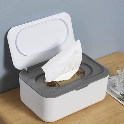 Tissue box - 19*13*7.8cm - Dispenser box for wet wipes - Baby wipes box - mask storage box - toilet wipes box - box with lid for dry tissues - keep wipes fresh with sealable lid - dustproof storage box for tissues - white.
