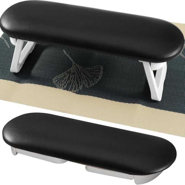 Nail Armrest - foldable - Nail Stylist Armrest - PU leather nail hand rest - with table mat - for nail technology - Nail Cushion - nail hand cushion for manicure salon use - Manicure pads - Manicure Cushion - Nail armrest cushion - Black.