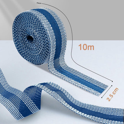 Iron-on tape - 10 m*2.5 cm - Hemming tape - Hemming tape for trousers - Curtain tape - pleating tape - iron-on hem tape - self-adhesive tape without sewing - for hemming - washable repair tape - for jeans, suit trousers, waistband - blue.
