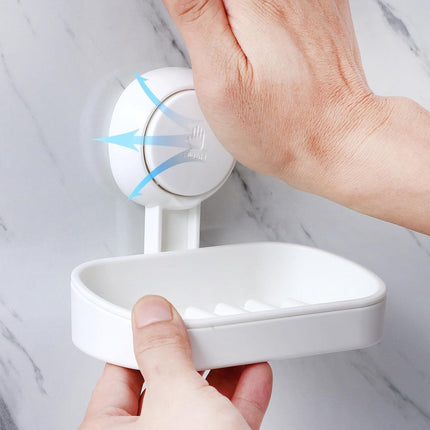 Soap holder - Soap dish with suction cup - Soap holder - Soap dish - Soap box - self-draining soap dish - suction cup soap holder - no drilling - reusable - bathroom accessories - for shower, bathroom, kitchen sink - 11.5*8.5*14 cm - white.