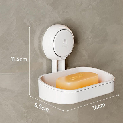 Soap holder - Soap dish with suction cup - Soap holder - Soap dish - Soap box - self-draining soap dish - suction cup soap holder - no drilling - reusable - bathroom accessories - for shower, bathroom, kitchen sink - 11.5*8.5*14 cm - white.