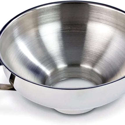 2 pieces - funnel - 12.5*10.5*4.3 cm and 17*15*5.8 cm - stainless steel funnel with wide mouth - for transferring liquids in the kitchen - for canning and bottling - Versatile - easy to store - kitchen utensils - silver.