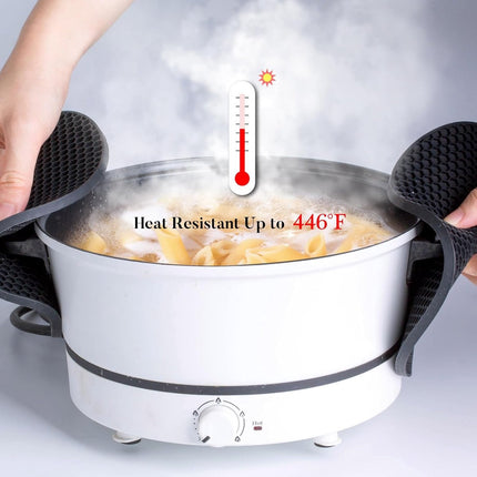 Silicone Pot Holders - Round - Pot Holders - Glass Coasters - Heat-Resistant Pot Holders - For Pots and Pans - Insulation Mats - Durable Non-Slip - Heat-Resistant Mats - Durable Flexible - Black.