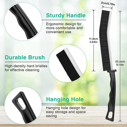 3 Pieces Crevice Brushes - Gap Brush - Narrow Cleaning Brush - Long Handle - Bathroom Cleaning Brush - Stiff Brush with Bristles - Long Handle - Gap Cleaner - For Window Openings, Bathroom, Toilet, Kitchen - Grout Brush.
