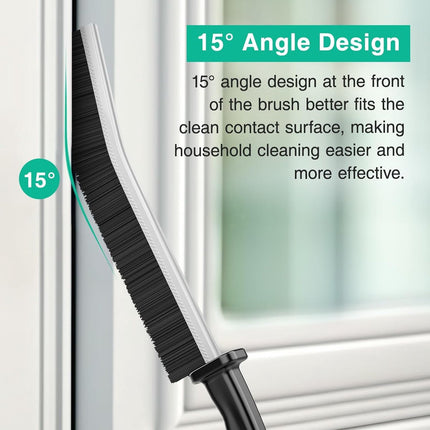 3 Pieces Crevice Brushes - Gap Brush - Narrow Cleaning Brush - Long Handle - Bathroom Cleaning Brush - Stiff Brush with Bristles - Long Handle - Gap Cleaner - For Window Openings, Bathroom, Toilet, Kitchen - Grout Brush.