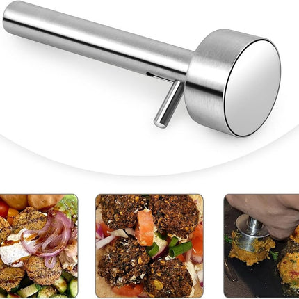Falafel Scoop - Falafel Portioning Device - Falafel Make - Burger Maker - Meatball Scoop - Stainless Steel Falafel Scoop - Kitchen Utensils - Non-stick Mold - for falafel balls, meatballs - 4.2*13.5 cm - Silver.