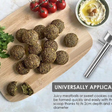 Falafel Scoop - Falafel Portioning Device - Falafel Make - Burger Maker - Meatball Scoop - Stainless Steel Falafel Scoop - Kitchen Utensils - Non-stick Mold - for falafel balls, meatballs - 4.2*13.5 cm - Silver.