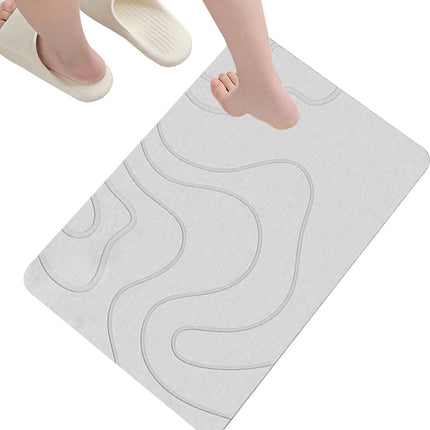 Absorbent Bath Mat - 40*60 cm - Diatomaceous Earth Bath Mat - Non-Slip Diatomite Mat - Non-Slip Shower Mat - Shower Mat - Bathroom Mat - Toilet Mat - non-slip bath mat - water-absorbent mat - entrance doormat - quick-drying bath mat - light grey.