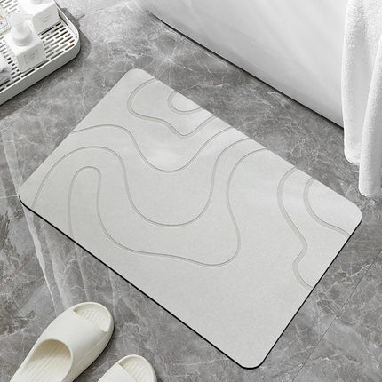 Absorbent Bath Mat - 40*60 cm - Diatomaceous Earth Bath Mat - Non-Slip Diatomite Mat - Non-Slip Shower Mat - Shower Mat - Bathroom Mat - Toilet Mat - non-slip bath mat - water-absorbent mat - entrance doormat - quick-drying bath mat - light grey.