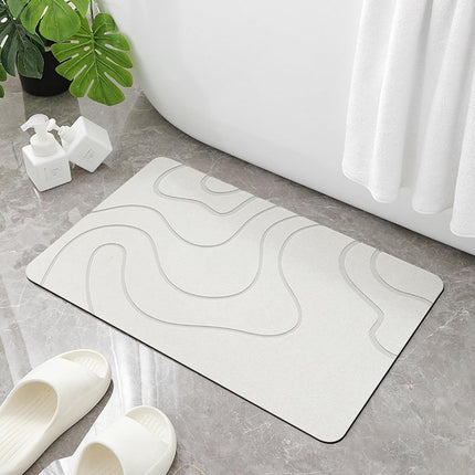 Absorbent Bath Mat - 40*60 cm - Diatomaceous Earth Bath Mat - Non-Slip Diatomite Mat - Non-Slip Shower Mat - Shower Mat - Bathroom Mat - Toilet Mat - non-slip bath mat - water-absorbent mat - entrance doormat - quick-drying bath mat - light grey.