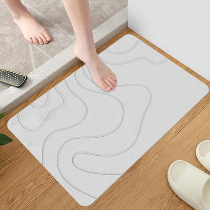 Absorbent Bath Mat - 40*60 cm - Diatomaceous Earth Bath Mat - Non-Slip Diatomite Mat - Non-Slip Shower Mat - Shower Mat - Bathroom Mat - Toilet Mat - non-slip bath mat - water-absorbent mat - entrance doormat - quick-drying bath mat - light grey.