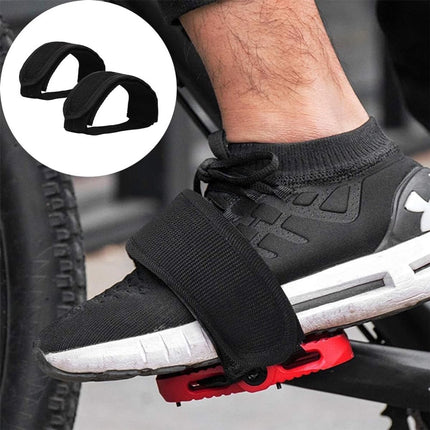 1 pair - Bicycle pedal straps - exercise bike pedal straps - adjustable pedal straps - universal bicycle pedal strap - anti-slip pedal mounting strap - bicycle accessories - bicycle pedal accessories - for anti-slip bicycle pedals - black.