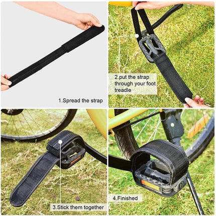 1 pair - Bicycle pedal straps - exercise bike pedal straps - adjustable pedal straps - universal bicycle pedal strap - anti-slip pedal mounting strap - bicycle accessories - bicycle pedal accessories - for anti-slip bicycle pedals - black.