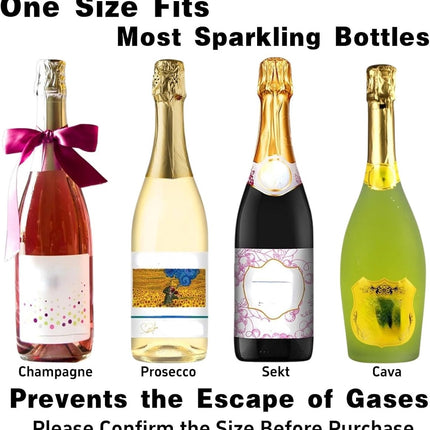 pieces - Stainless steel champagne stoppers - Reusable - champagne corks and stoppers - Food-grade anti-bubble wine stoppers - Leak-proof - For champagne, cava and prosecco - 5.5*3.8 cm - silver.