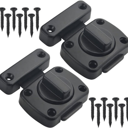2 pieces - Door locks - swing door locks - zinc alloy door locks - bathroom door lock - security lock - door bolt - for home security, bathroom, bedroom, toilet - black.