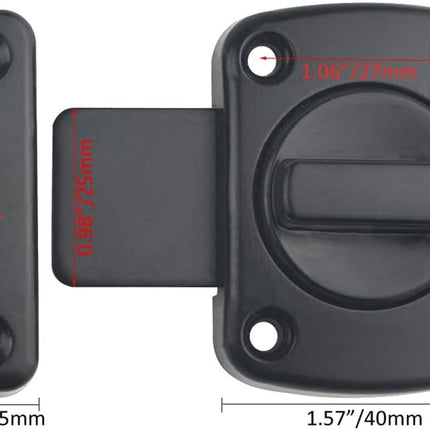 2 pieces - Door locks - swing door locks - zinc alloy door locks - bathroom door lock - security lock - door bolt - for home security, bathroom, bedroom, toilet - black.
