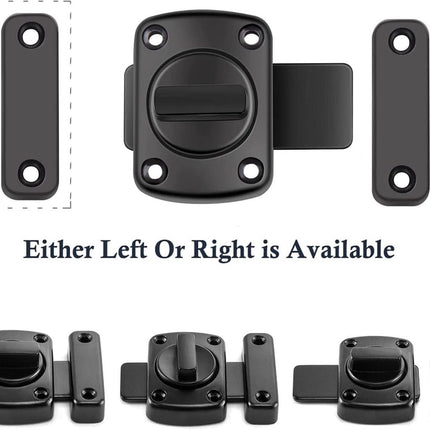 2 pieces - Door locks - swing door locks - zinc alloy door locks - bathroom door lock - security lock - door bolt - for home security, bathroom, bedroom, toilet - black.