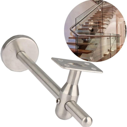 15*6*5 cm - handrail brackets - stainless steel wall bracket for handrails - for stairs and hallways - easy installation - elegant and durable design - round rectangular base - for square and horseshoe-shaped handrails - for home and office - silver.