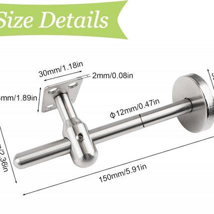 15*6*5 cm - handrail brackets - stainless steel wall bracket for handrails - for stairs and hallways - easy installation - elegant and durable design - round rectangular base - for square and horseshoe-shaped handrails - for home and office - silver.
