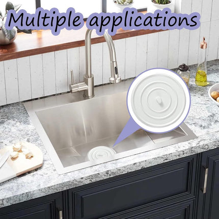 Pieces Silicone Bathtub Drain Stopper - Drain Plug - Universal Bath Stopper - Sink Plug - Bath Plug - Drain Stopper for Bath and Washbasin - Sink Stopper - Drain Plugs - Washbasin Bath Plug - for kitchens, bathrooms, laundries - White.
