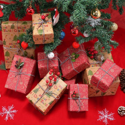 Wrapping paper - Christmas wrapping paper - Christmas gift paper - Wrapping paper with figures - 43 x 300cm - 2 Rolls - Christmas paper wrapping paper for Christmas - Christmas paper wrapping paper for children - gift paper - Kraft gift paper - Christmas.