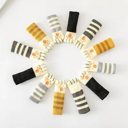 24 pieces - Furniture socks - Chair leg protectors - Floor protectors - Chair leg socks - Chair leg caps - cat paw chair socks - knitted non-slip chair leg floor protectors - sound-dampening furniture socks for hardwood floors - 6 sets.