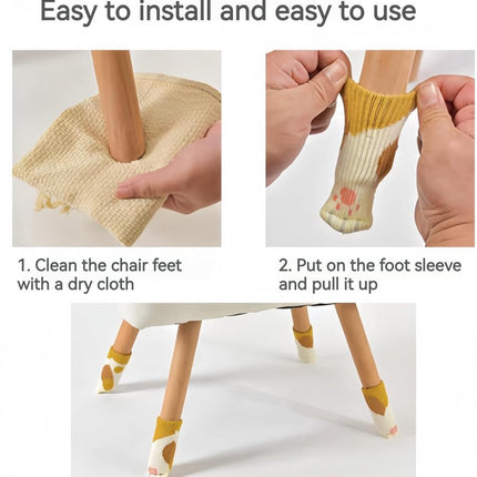24 pieces - Furniture socks - Chair leg protectors - Floor protectors - Chair leg socks - Chair leg caps - cat paw chair socks - knitted non-slip chair leg floor protectors - sound-dampening furniture socks for hardwood floors - 6 sets.