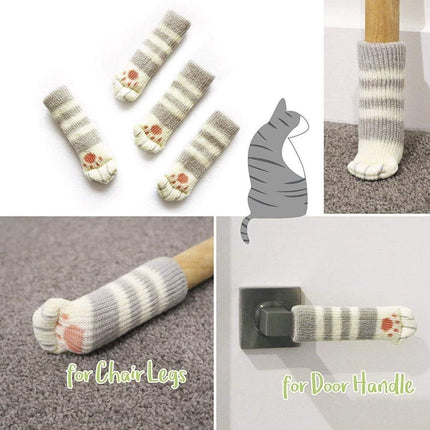 24 pieces - Furniture socks - Chair leg protectors - Floor protectors - Chair leg socks - Chair leg caps - cat paw chair socks - knitted non-slip chair leg floor protectors - sound-dampening furniture socks for hardwood floors - 6 sets.